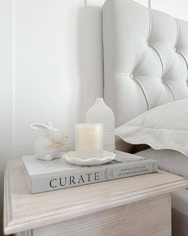 Soft and Minimal Nightstand Decor with Simple Accents