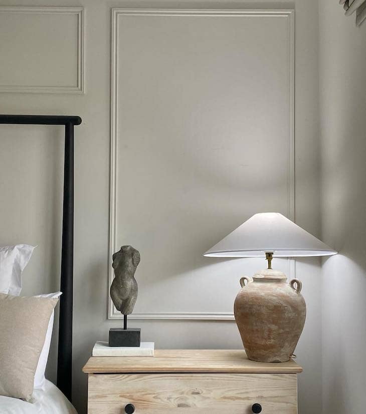 Balanced Nightstand Decor with Sculptural Accents