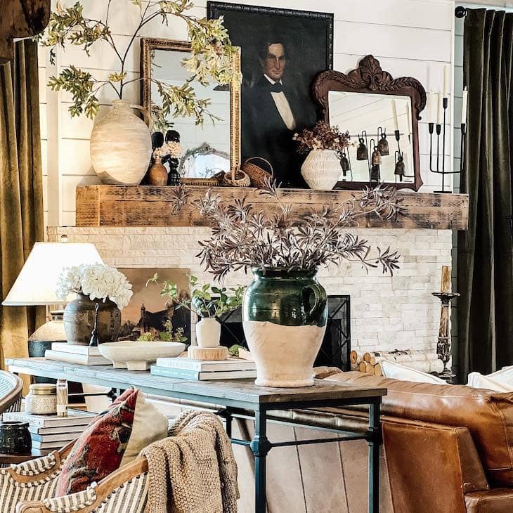 Collected and Layered Sofa Table Styling