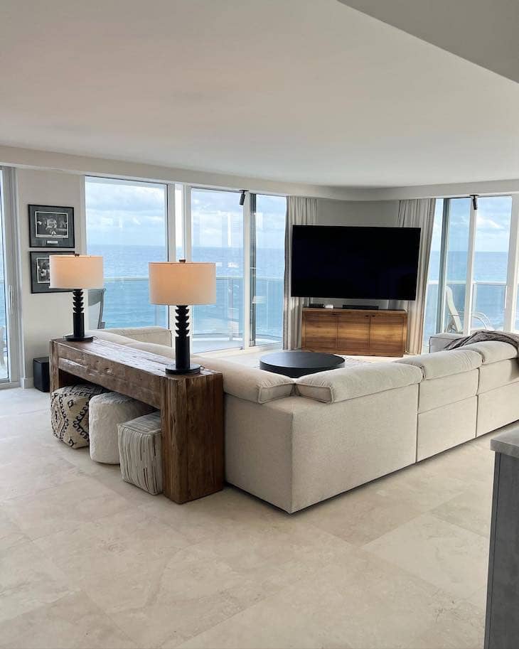 Minimal and Functional Sofa Table Setup