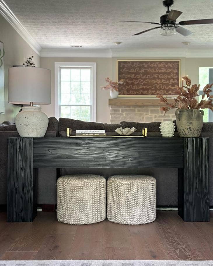 Modern Contrast Sofa Table Styling