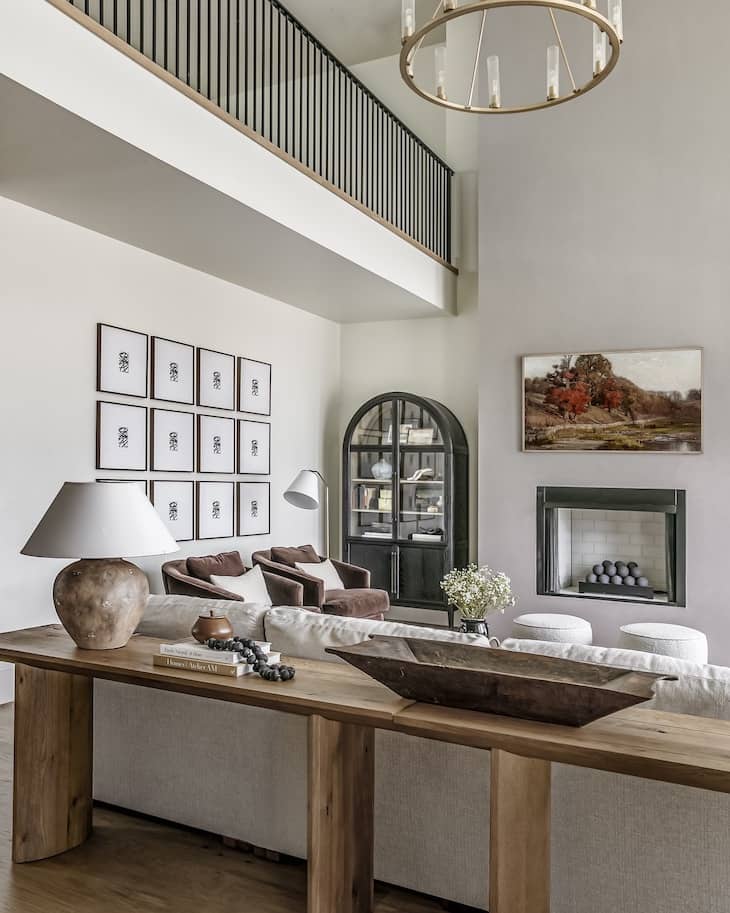 Warm and Airy Sofa Table Styling