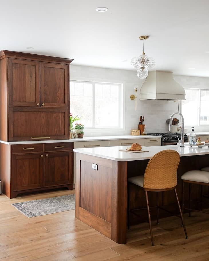Rich Walnut Cabinets for a Refined, Cozy Kitchen