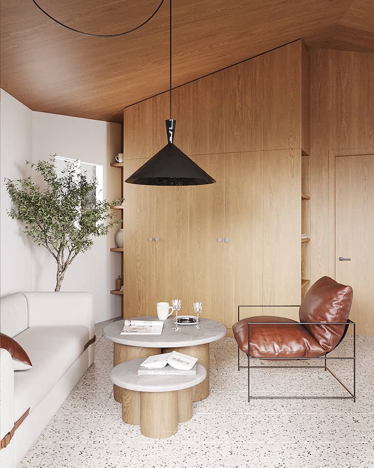 Mixed Material Nesting Set round table