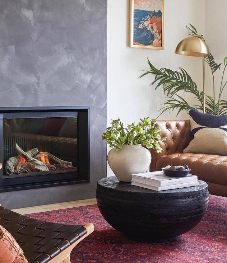 Textured Black Drum Table