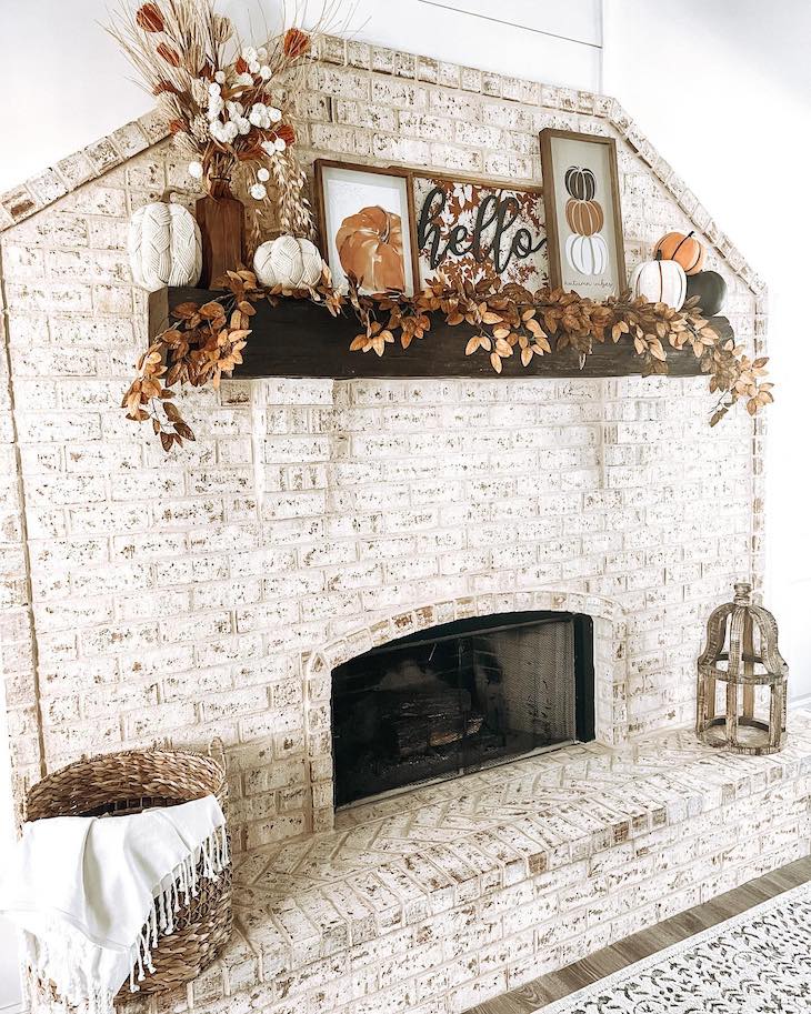 German smear on brick fireplace