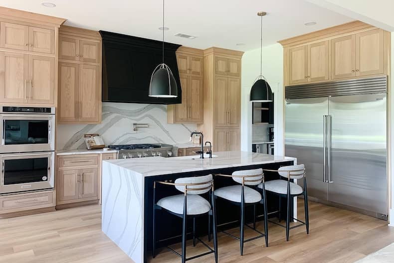 waterfall kitchen island