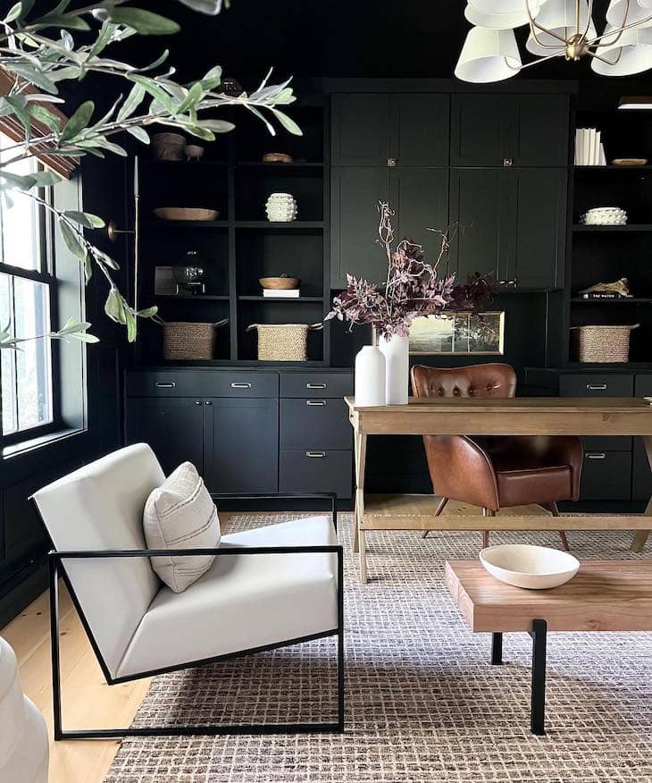 dark masculine home office