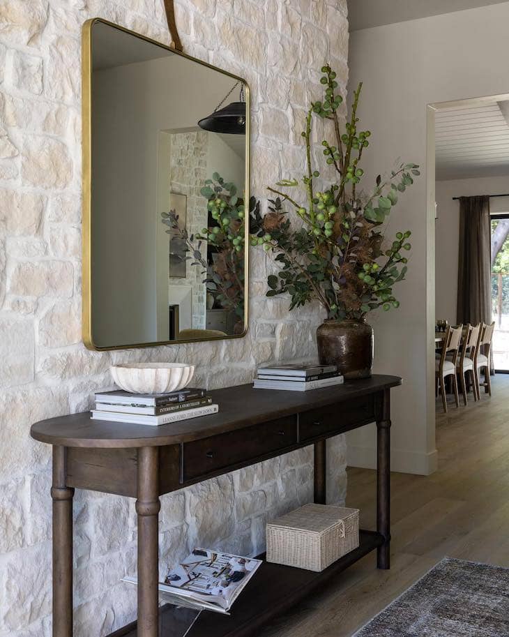 entryway stone accent wall