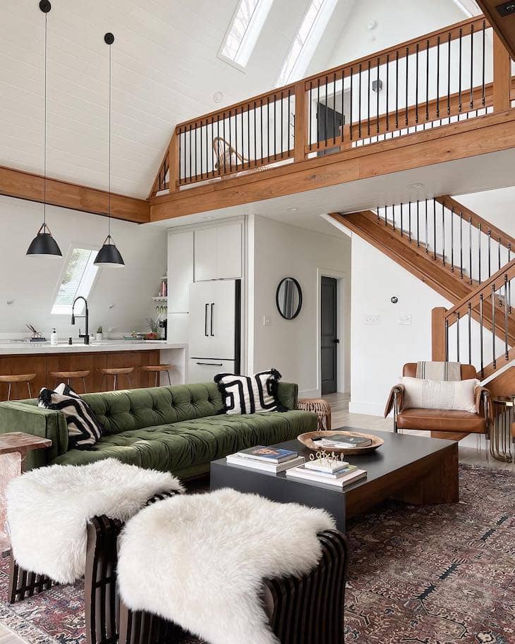 Open Loft Wood and Iron Railing